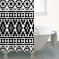 thumbnail image 5 of Small Stall Narrow Shower Curtain 36"W x 72"L – Tropical Bohemian Leaves, Mid-Century Abstract Boho Botanical Bathroom Decor, Vintage Floral Palm Leaf Pattern, Rustic Tribal Folk Style, 5 of 5