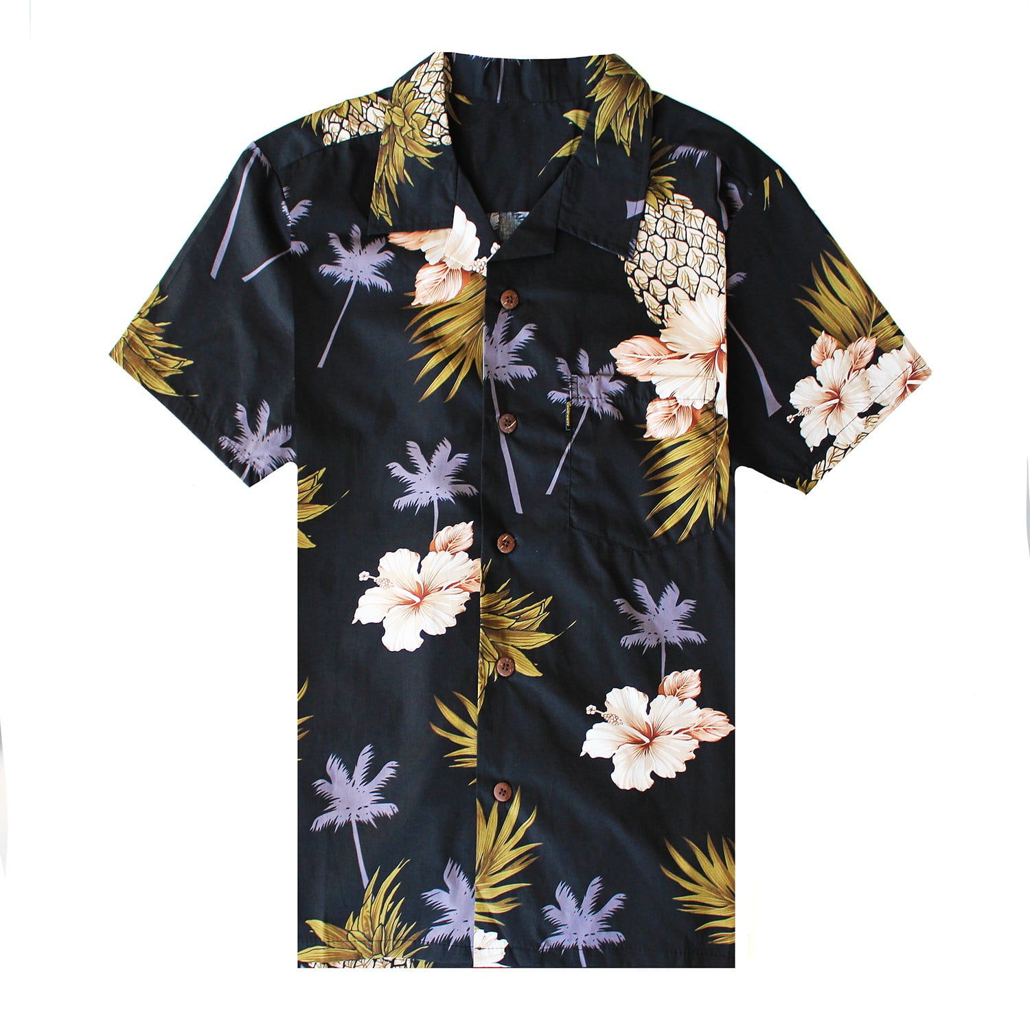Make in Hawaii Mens Hibiscus Floral Cruise Luau Hawaiian Aloha Shirt 