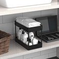 thumbnail image 5 of Under Sink Organizer, Under Bathroom Sink Storage 2 Tier Organizer Bath Collection Baskets With Hooks, Black Under Sink Shelf Organizer Rack, Multi-Purpose Under Sink Storage For Bathroom Kitchen, 5 of 6