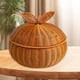 thumbnail image 1 of Cesta de ratán,Cesta de pan tejida de imitación de ratán con tapa,Cesta para servir alimentos Cesta para frutas Cesta para almacenar,Cesta de pan tejida a mano Organizador de almacenamiento, 1 of 10