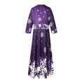 thumbnail image 5 of Christmas Dress for Women Retro Christmas Snowflake Print Long Round Neck Half Sleeve Made of Polyester and Spandex with Soft and Flowy Feature, 5 of 6