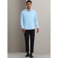 thumbnail image 2 of Unique Bargains Men's Long Sleeve Regular Fit Business Button Down Formal Shirt XL Blue, 2 of 6