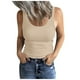 thumbnail image 1 of Camiseta sin mangas de cuello redondo y canalé para mujer - Camiseta informal ajustada sin mangas para combinar, tejido de punto elástico, tallas S-XXL, 1 of 6