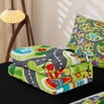 thumbnail image 6 of Manfei Boys City Map Zipper Full Size Comforter Sets with Fitted Sheet and 2 Pillowcases,Green Trees Pattern Zipper Bedding Set,Gray,Black Reversible,4pcs, 6 of 8
