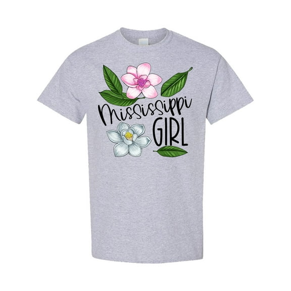 Inktastic Mississippi Girl Magnolia Flowers and Leaves T-Shirt