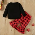 thumbnail image 4 of Utlike Girls Outfits Toddler Heart Print Long Sleeved Pullover Top Flare-Leg Pants Two Piece Clothing Set Flexible Fit Children'S Suit Size 6 Months-12 Months, 4 of 9