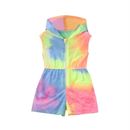 

Girl Rainbow Printed Shorts Jumpsuit Outfit Summer Toddler Lovely Cartoon Clothes Outwear Girl Floral Sundress Outfit Girls Lovely Cartoon Clothes Outwear Outfit