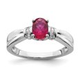 thumbnail image 5 of 14K White Gold Plated Diamond & Ruby Ring Size 7, 5 of 7