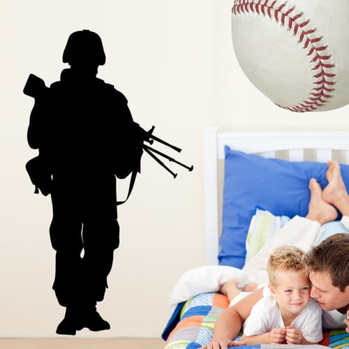 Wallhogs Haynes Military Soldier VII Silhouette Cutout Wall Decal