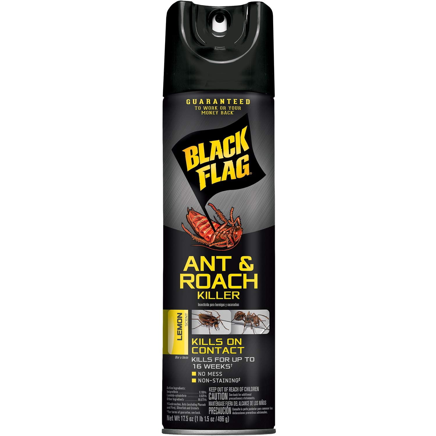 Black Flag Ant & Roach Killer Aerosol, Lemon Scent, 17.5-Ounce, 12-Pack