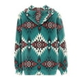 thumbnail image 4 of Renewold Aztec Tribal Gemoetric Full Zip Up Hoodie Jacket with Pockets Novelty Graphic Long Sleeve Sweatshirt Women Casual Crewneck Gym Sportswear Size XL, 4 of 6