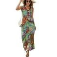 thumbnail image 2 of Tiki Hut Vintage Retro Art Dress Summer Street Style Bohemia Long Dresses Female Sleeveless Printed Maxi Dress, 2 of 9