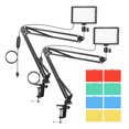 thumbnail image 1 of Desktop USB Video Conference Lighting Kit with 2 * LED Video Light 3200K-5600K Dimmable + 2 * Desk Mount Metal Light Stand + 2 * 360° Rotatable Ballhead + 10 * Color, 1 of 9