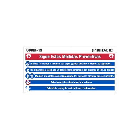 UPC: 0887481158129 | National Marker Wall Sign  COVID-19 Protect Yourself   Aluminum 4  x 8  Blue/Red/White (M6148ACPSP)