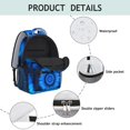 thumbnail image 4 of Blue and Black Tie Dye Pattern Backpack for School, Cute School Bag with Adjustable Shoulder Straps and Padded Back, 15.3"x11"x6.7", 4 of 5