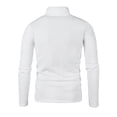 thumbnail image 5 of Turtleneck Shirts for Men Solid Color Zip Neck Men's Thermal Base Layer Warm Winter Casual Layering Tops White 2XL, 5 of 5