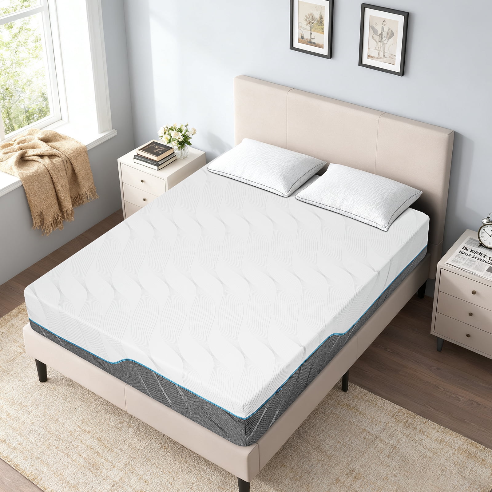 Extra Firm King Memory Foam Mattress, 14 Inch Dual-Sided Flippable Design for Back Pain Relief, CertiPUR-US Certified 80" x76"