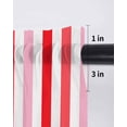 thumbnail image 6 of Red Pink Stripe Tier Curtains 36 Inch Length,Sheer Curtains for Bedroom Living Room Window Geometric White Vertical Striped Rod Pocket Drapes Kitchen Curtains Small Half Window 27.5"x36" 2 Panels, 6 of 6