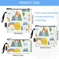 thumbnail image 3 of Haosy 3 Pack Reusable Ziploc Bags BPA Free Healthy Food Storage Bag Leakproof Sandwich Snack Freezer Bags Car Mountain Sun Tree Rainbow, 3 of 7