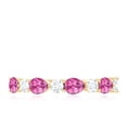 thumbnail image 4 of Rosec Jewels Real Pink Tourmaline and Diamond Ring - Half Eternity Ring with Tourmaline (AAA Grade) - Ready to Gift for Anniversary, 18K Yellow Gold, US 5.00, 4 of 8