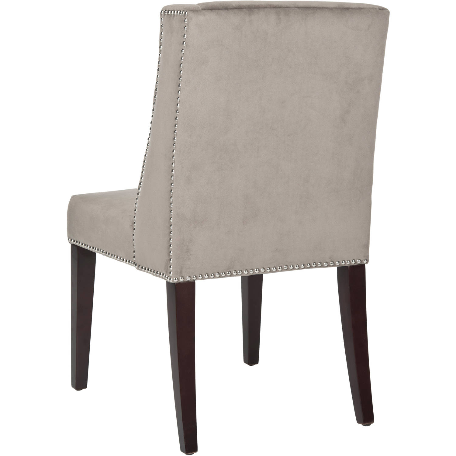 SAFAVIEH Humphry Dining Chair with Silver Nail Heads, Set of 2, Mushroom