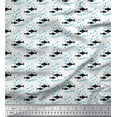 thumbnail image 1 of Soimoi Cotton Poplin Fabric Waves,Bubbles & Fish Ocean Printed Craft Fabric by the Yard 56 Inch Wide, 1 of 1
