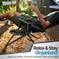 thumbnail image 4 of Zero Gravity Chair Tray Cup Holders For Folding Chairs Universal Clip On Tray Table Cup Holder Attachment with Phone Slot, Snack Tray for Lawn Chair, Beach Chair, Lounge Recliner (Medium), 4 of 9