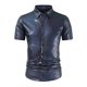 thumbnail image 1 of Camisa Elvqul para Hombre Playa con Lentejuelas Morado Manga Corta Abotonada Solapa, 1 of 7