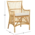 thumbnail image 4 of Safavieh Zorianna Bohemian Rattan Dining Arm Chairs, White / Natural, 4 of 8