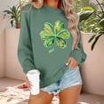 thumbnail image 2 of Chandail Graphique Trèfle de la Saint-Patrick pour Femmes 2026 Tendance à Manches Longues Col Rond Chandail Femmes chandail, 2 of 6