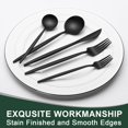 thumbnail image 3 of Matte Black Silverware Set 30 Piece, Wildone Stainless Steel Flatware Set Service for 6, Cutlery Utensil Sets for Home Restaurant, Include Knife Fork Spoon Set, Dishwasher Safe, 3 of 6