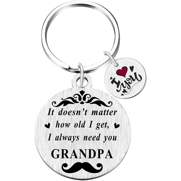 Gifts for Grandpa from Granddaughter, Funny Grandpa Birthday Christmas Keychain for Men, I Love My Grandfather Present