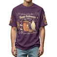 thumbnail image 4 of KLHDSF Mens Lightweight Breathable Halloween Graphic Top Short Sleeve Crewneck Casual Daily T-Shirt Purple L, 4 of 5