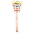 thumbnail image 3 of 2.5 ct Princess Cut Simulated Yellow Diamond 3 Stone 18K Rose Gold Womens Engagement Ring, 3 of 5