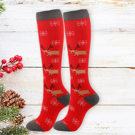 

CAICJ98 Christmas Socks Christmas Stockings with 3D Santa Snowman Reindeer Character Stocking Plaid Cuff Design Stockings for Family Decorations