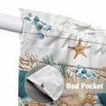 thumbnail image 4 of Vintage Beach Coastal Swag Curtains for Kitchen/Bedroom/Living Room, Nautical Shell Starfish Coral Summer Scalloped Curtains 63 Inch Long, Window Swag Topper Curtains Valances 2 Panels Set 36"x63", 4 of 8