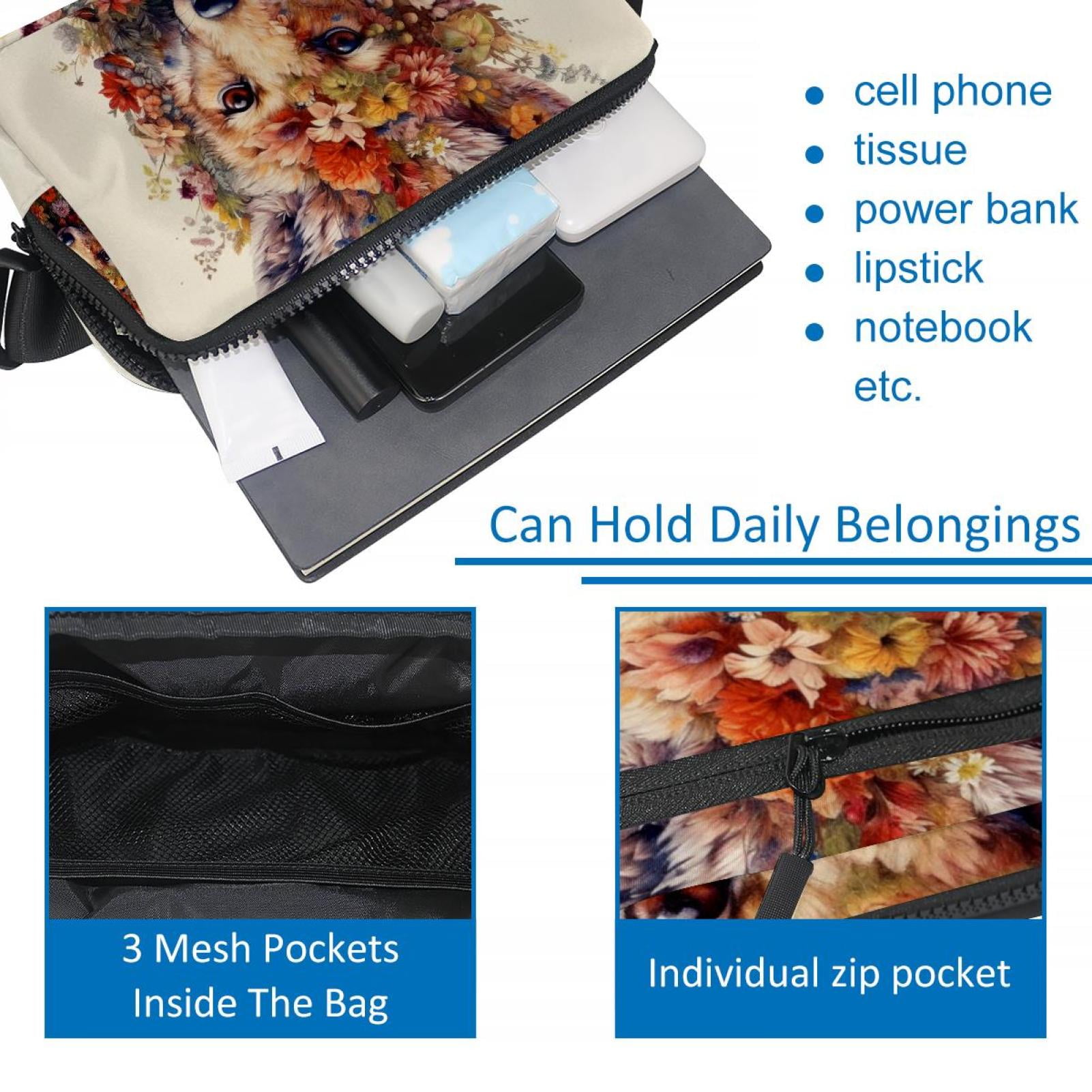 Floral Lightweight Adjustable Fanny Pack with Extension Strap - Unisex Crossbody Bag Money Belt