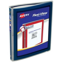 Avery Flexi-View 3 Ring Binder, 1/2 inch Blue Binder (15766)