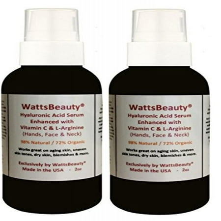 Watts Beauty Moisturizing Hyaluronic Acid Serum with Vitamin C - Advanced Skin Repair Gel for Wrinkles, Fine Lines, Large Pores, Sagging Skin, Dry Skin, Aging Skin, Uneven Skin Tones & Much More -