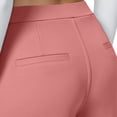 thumbnail image 6 of Pants for Women Casual Dress Wide Leg Work Slacks Stretchy Straight High Waisted Trousers Elastic Womens Pants Pink XXL, 6 of 9