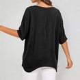 thumbnail image 4 of WERYOUNG Women's Asymmetrical T Shirt Fashion Solid Color Crew Neck T-Shirts Short Sleeve Casual Tee Outdoor Activities Comfortable Tops L, 4 of 6