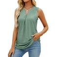 thumbnail image 2 of gakvbuo Plus Size Summer Tops For Women Tops Dressy Casual Tunic Tops To Wear With Leggings Women's Solid Color Hole V-neck Slim Vest Female Tops, 2 of 5