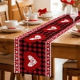 thumbnail image 5 of Valentine's Day Table Runner 60 Inches Long Farmhouse Dress Scarves, Red Love Heart Roses Romantic Modern Art Dining Tablerunner for Coffee Table/Kitchen Island/Party Décor, 13" x 60", 5 of 8