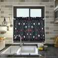 thumbnail image 4 of Yayeee Kitchen Curtains Tier Pair Light Filtering 27"x36" Rod Pocket Short Cafe Window Panel, Blue Stars Pattern, 4 of 7