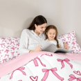 thumbnail image 4 of Manfei Pink Bow Love King Size Comforter Sets,Romantic Themed Comforters King Size,Pink Reversible,3 Pieces,1 Comforter and 2 Pillowcases, 4 of 7