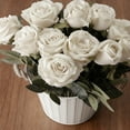 thumbnail image 5 of Lifelike Realistic Silk Rose Bouquet Floral Arrangement Centerpiece With Petals Natural Design For Home Wedding Party 15PCS, 5 of 6