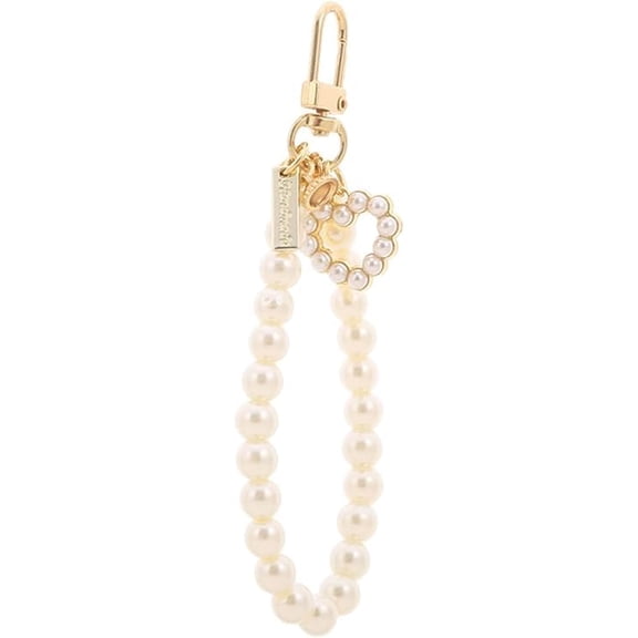 2pcs Women's Imitation Pearl Chain Key Chain Backpack Key Pendant Accessories Key Ring Charm Gifts