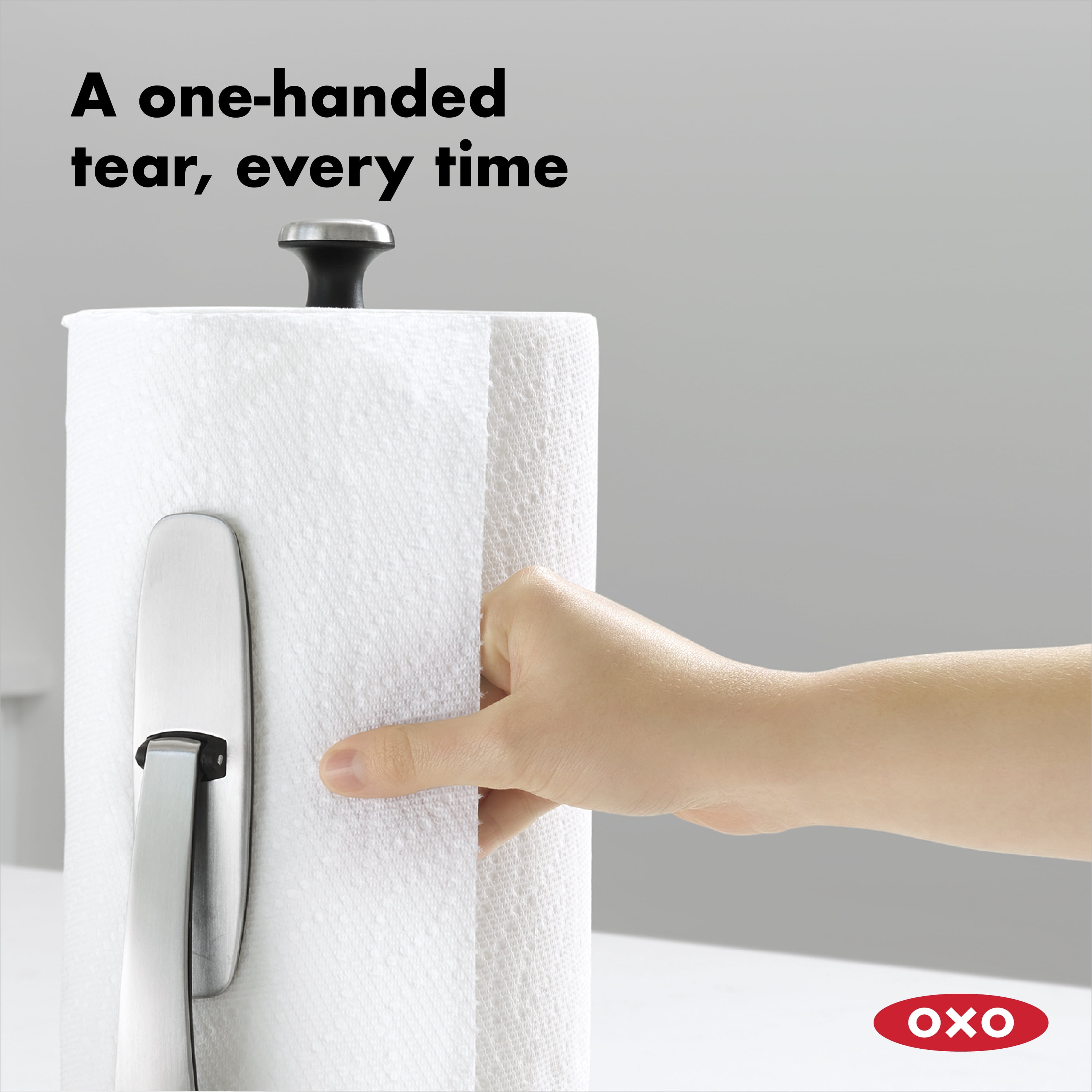 OXO Stainless Steel Simply Tear Countertop Paper Towel Holder