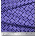 thumbnail image 3 of Soimoi Purple Poly Georgette Fabric Dots & Circle Geometric Printed Fabric 1 Yard 52 Inch Wide, 3 of 3