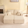 thumbnail image 1 of BIGSYY Boneless Sectional Couch, Modular Couch for Living Room, No Assembly Required, Modern Style, Adult, Corduroy, White, 1 of 8